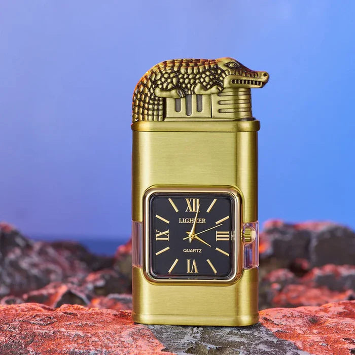 Windproof Lighter with Vintage Watch Bezel and Jet Flame Torch