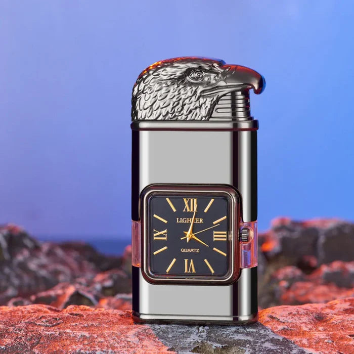 Windproof Lighter with Vintage Watch Bezel and Jet Flame Torch