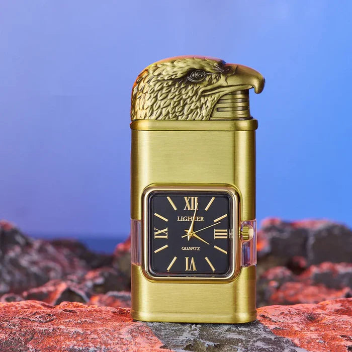 Windproof Lighter with Vintage Watch Bezel and Jet Flame Torch